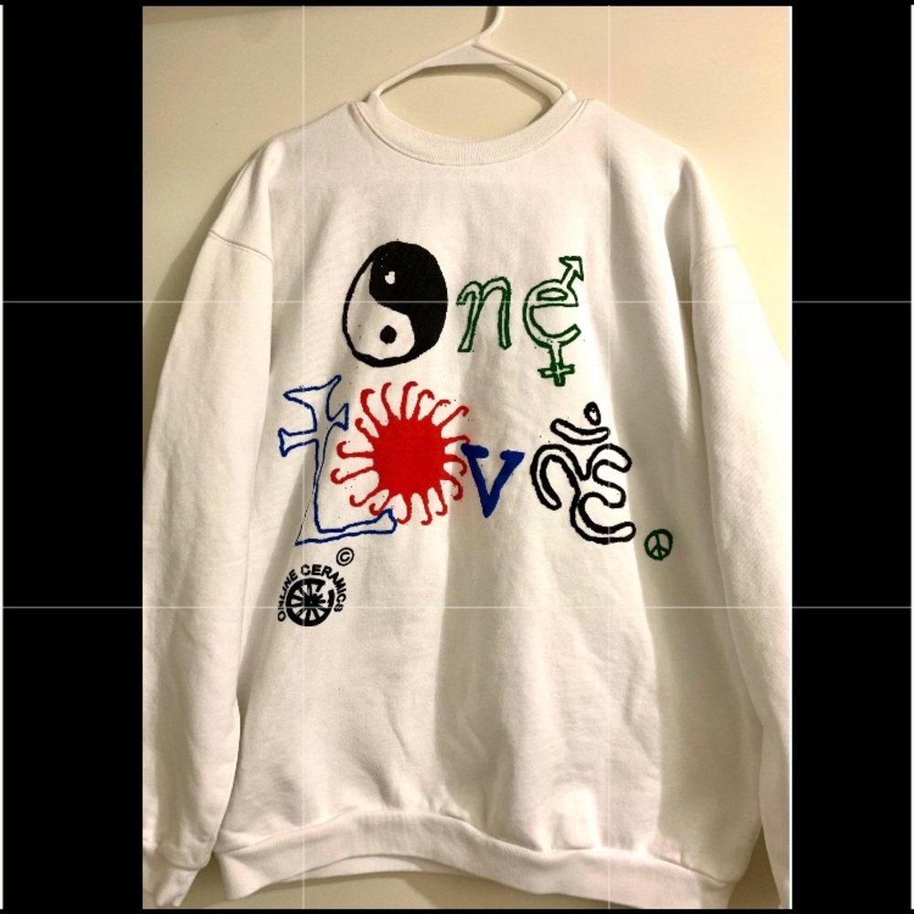 Authentic ONLINE CERAMICS One Love white sweater